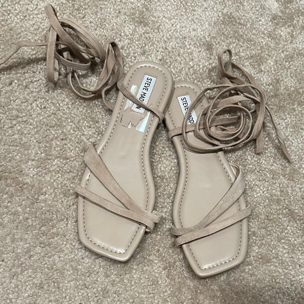 Steve Madden Beige Strappy Sandals